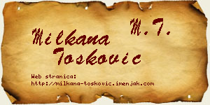 Milkana Tošković vizit kartica